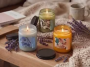 Tuoksukynttiläsetti 3 kpl FRUITY BLOOM Soijavaha Raikkaat tuoksut Kukkatuoksut_1187642