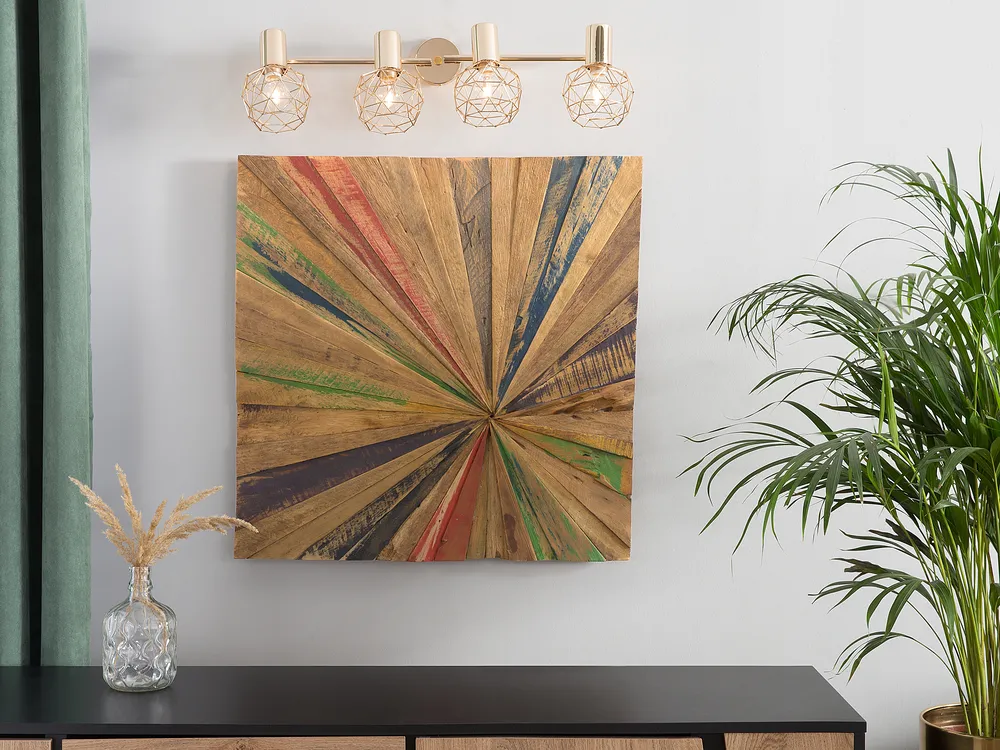 Wall Decor CANCUN Teak Wood 70 cm Brown