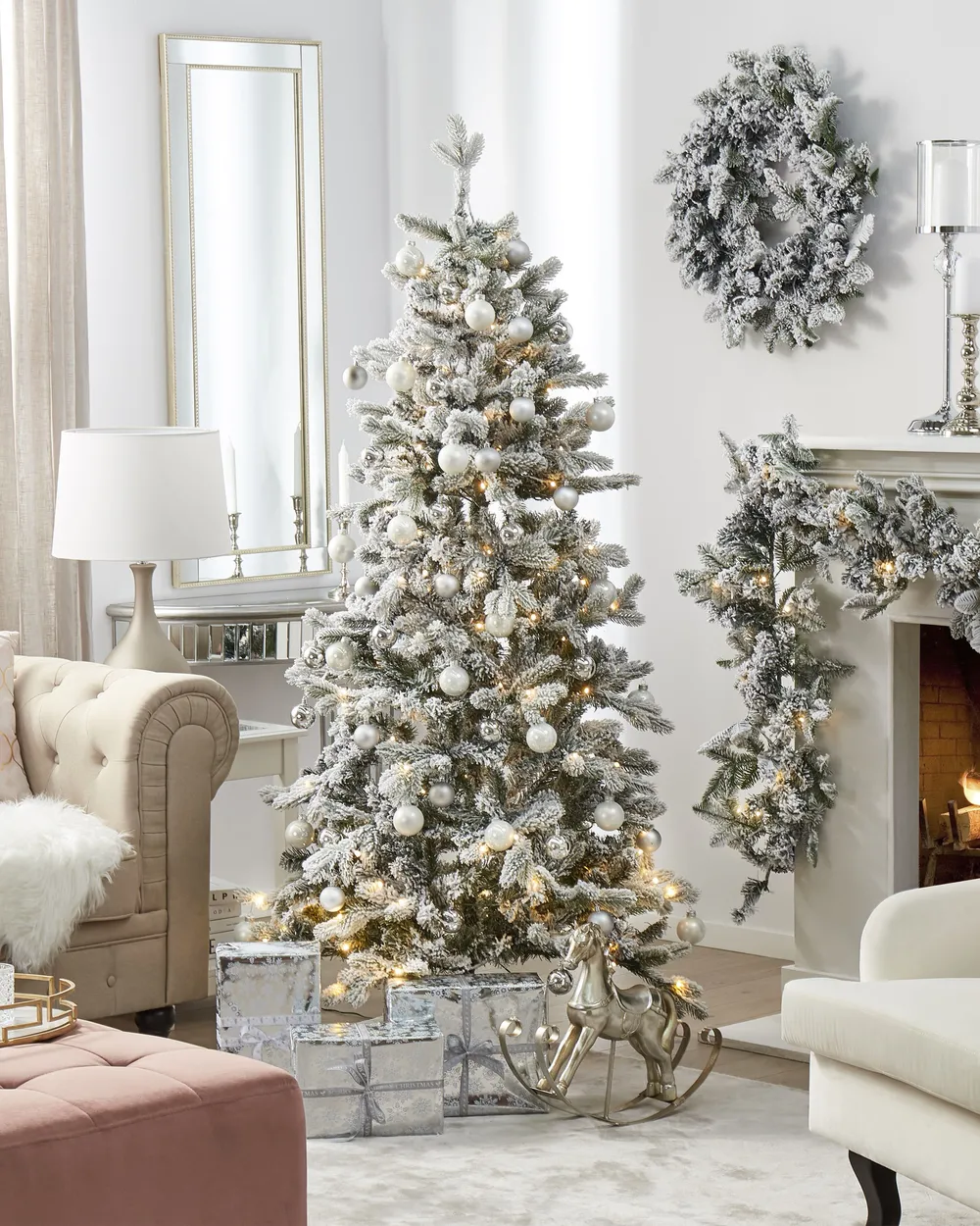Artificial Snowy Christmas Tree LED TATLOW 180 cm Green