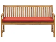 Garden Bench with Cushion VIVARA 160 cm Certified Acacia Wood Light Ash Wood Dark Red_774802