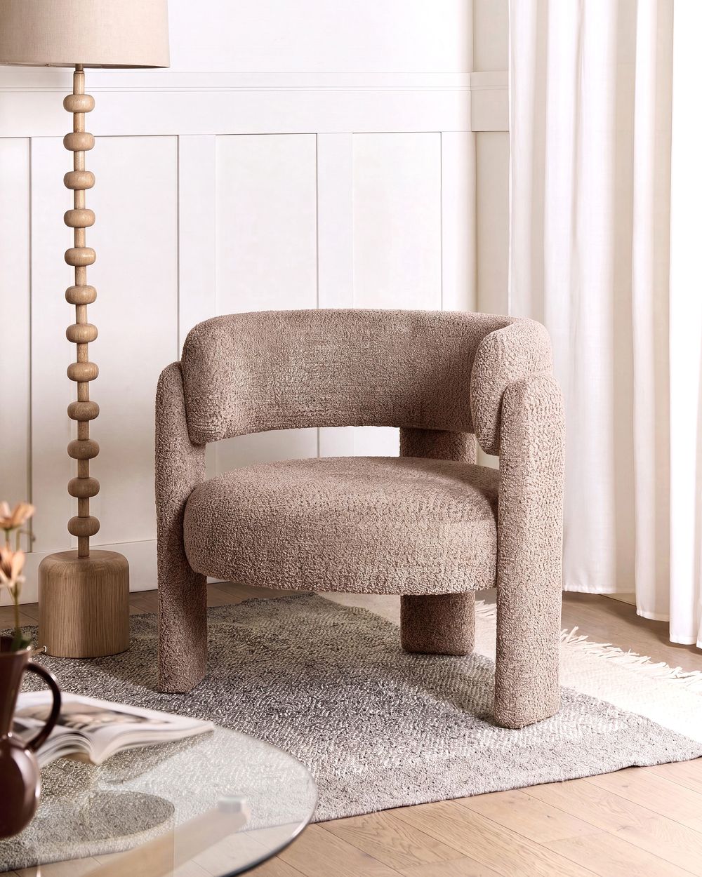 Armchair BUREA Chenille Taupe