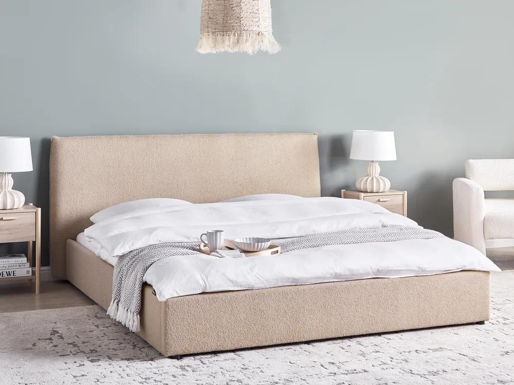 Waterbed Boucle LAVAUR 180 x 200 cm (EU Super King) Taupe