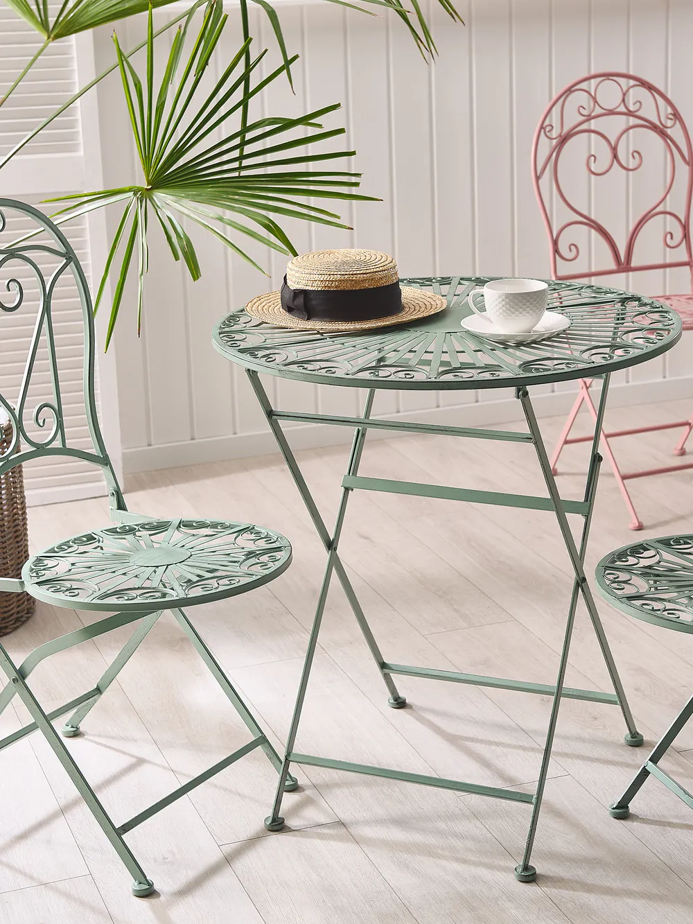 Bistrobord TRENTO 70 cm 70 cm Metall Ljusgrön_780720