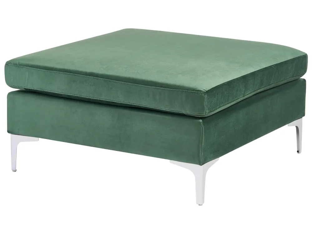 Modular Corner Sofa 4 Seater EVJA with Ottoman Velvet Green Left Hand_789589