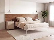 Sänky Metalli VAURS 160 x 200 cm Vaaleanbeige_1165419