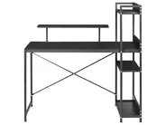 Skrivbord med anslagstavla BILOXY 120 cm 64 cm med hyllor Svart_1044308
