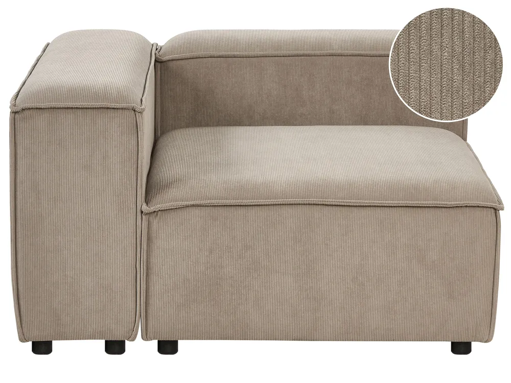 Corner Seat ARDAL Corduroy Light Brown Right Hand