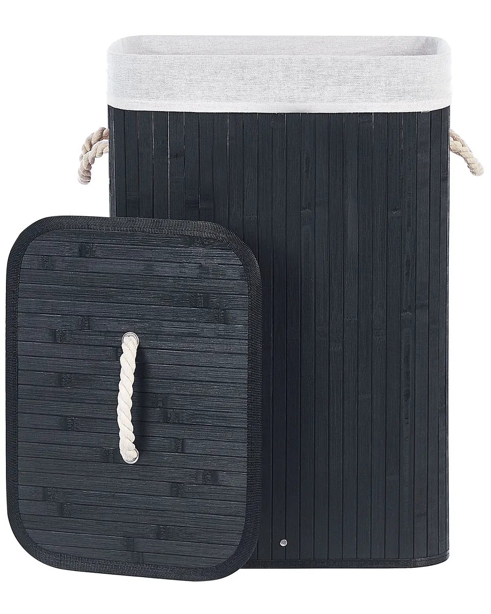Laundry Basket KOMARI Bamboo Black 72 L_849010