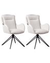 Set of 2 Dining Chairs Swivel AVELAR Light Beige