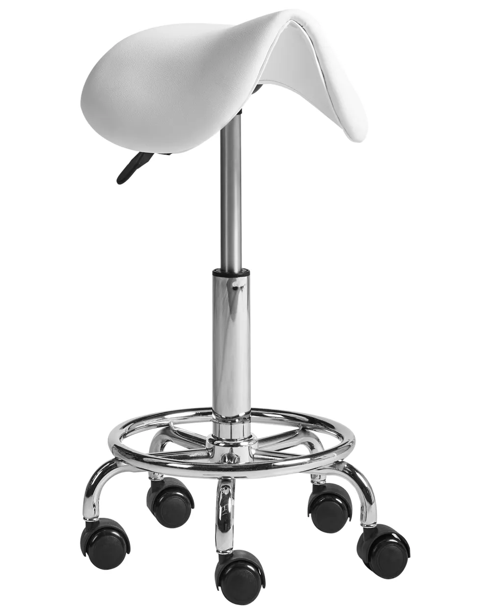 Saddle Stool DUMONT Faux Leather White