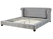 Säng med lamellram Sammet CAVAILLON 180 x 200 cm Ljusgrå_791639