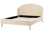 Bed Boucle AMBILLOU 160 x 200 cm (EU King Size) Beige_967546