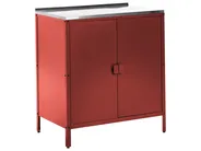 3 Piece Outdoor Kitchen Set with Sink VILAMA Red Metal_1052356