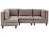 Modular Corner Sofa 4 Seater UNSTAD Fabric Brown Right Hand