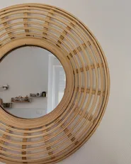 Wall Mirror HANUA 60 cm 60 cm Bamboo Natural_941619