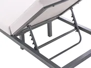 Sun Lounger with Cushion LARIANO Reclining Metal Light Beige_986658