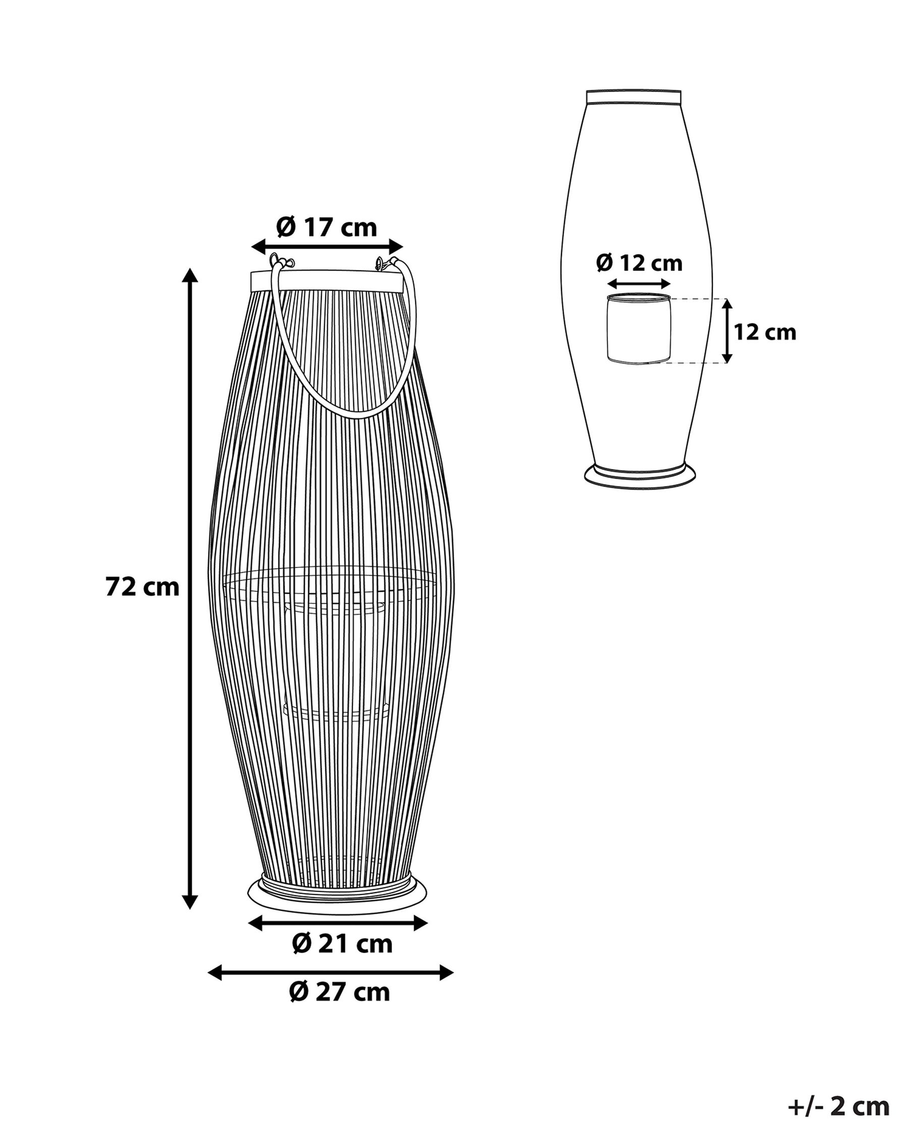 Lantern TAHITI 72 cm Bamboo Black_734325