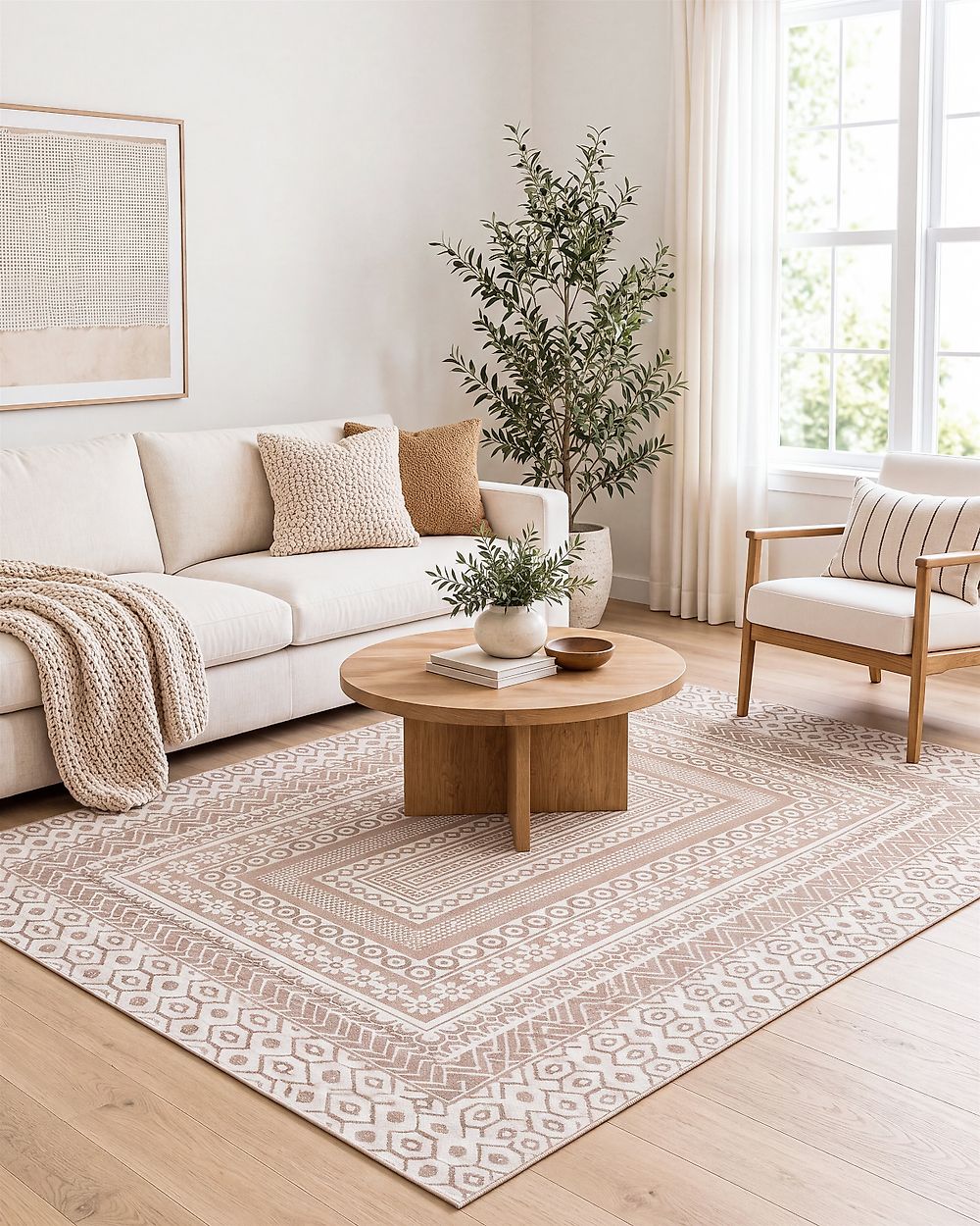 Teppe BAGLAR Hvit 160 x 230 cm Jute