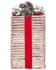 Set of 3 Christmas Decorations LED VAHTO 46/32/30 cm Christmas Gifts Brown_1179420