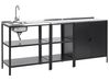 3 Piece Outdoor Kitchen Set with Sink VILAMA Black Metal