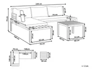 Garden Corner Sofa with Table 4 Seater PIENZA II Modular Grey Right Hand_776814