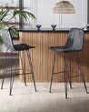 Set of 2 Bar Chairs CASSITA Rattan Black