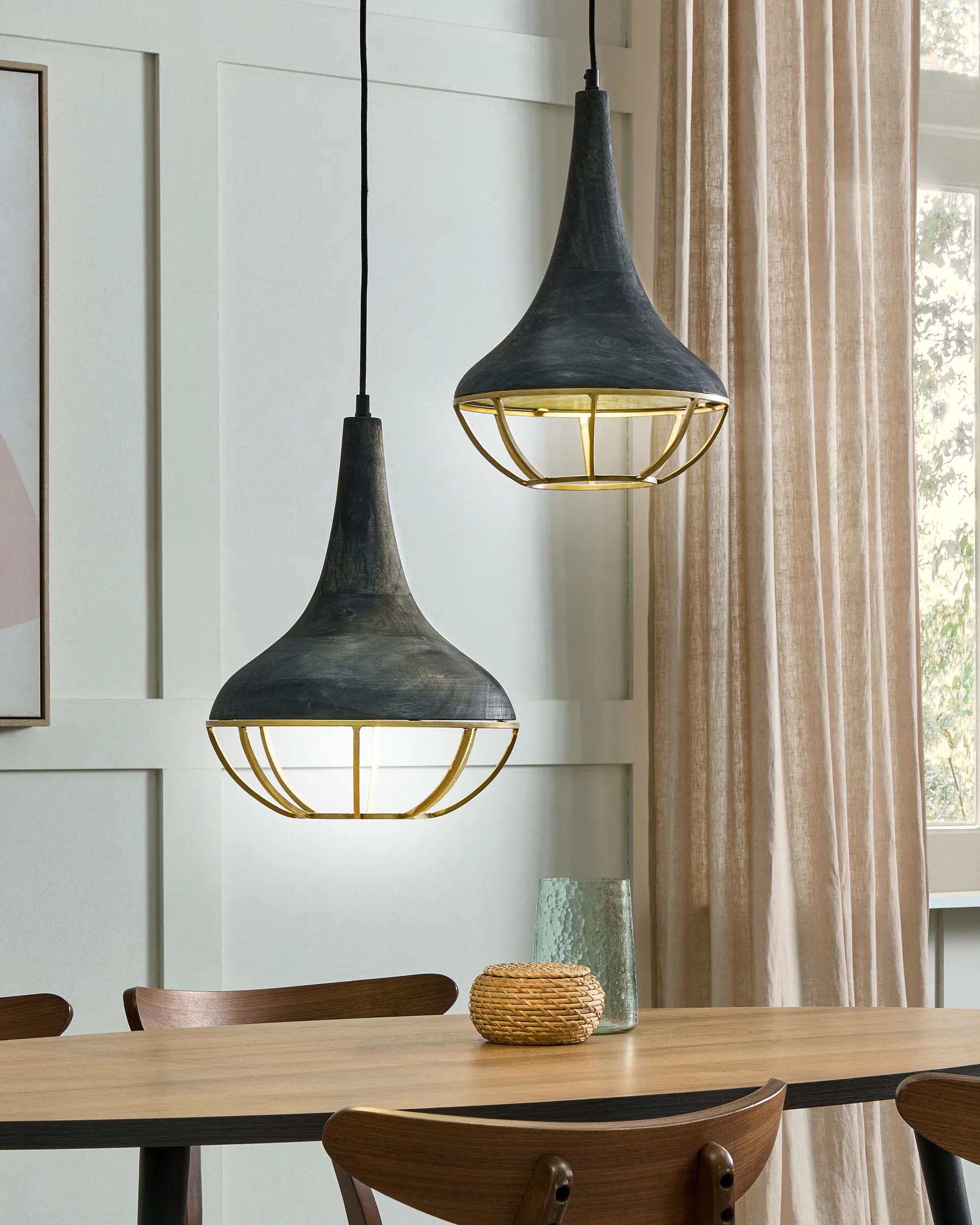 Pendant Lamp BAGMATI Mango Wood Black_867776