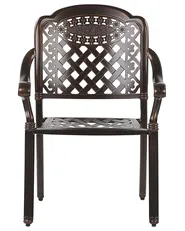 Set of 4 Garden Chairs with Cushions MANFRIA Metal Dark Brown_765572