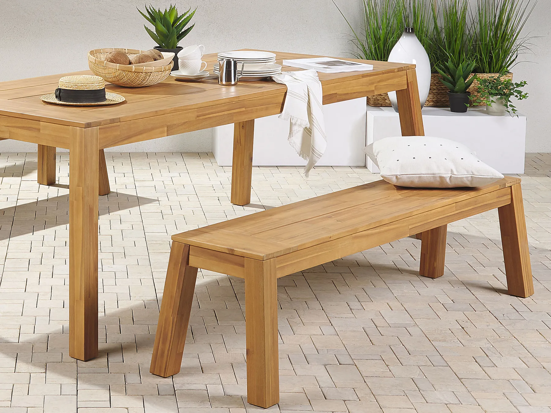 Garden Bench LIVORNO 169 cm Acacia Wood Brown_796694