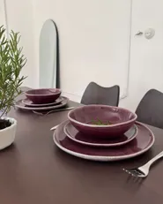 Set med 24 matserviser HOPS Stengods Vinröd_1167869