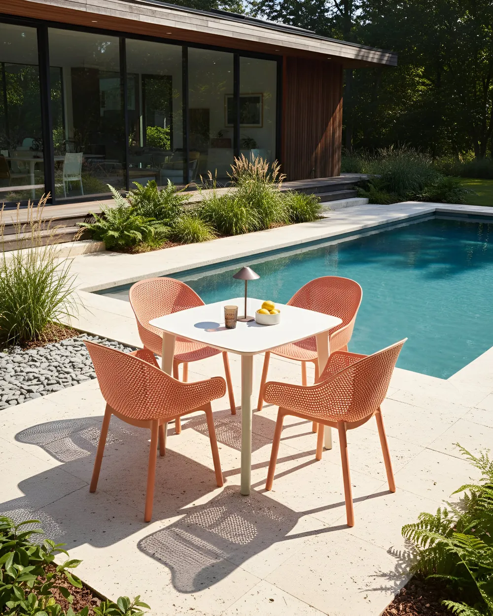 Set of 4 Garden Chairs TIGGIANO Coral