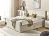 Divan Bed with Storage ARISTOCRAT Fabric Light Beige 160 x 200 cm (EU King Size)