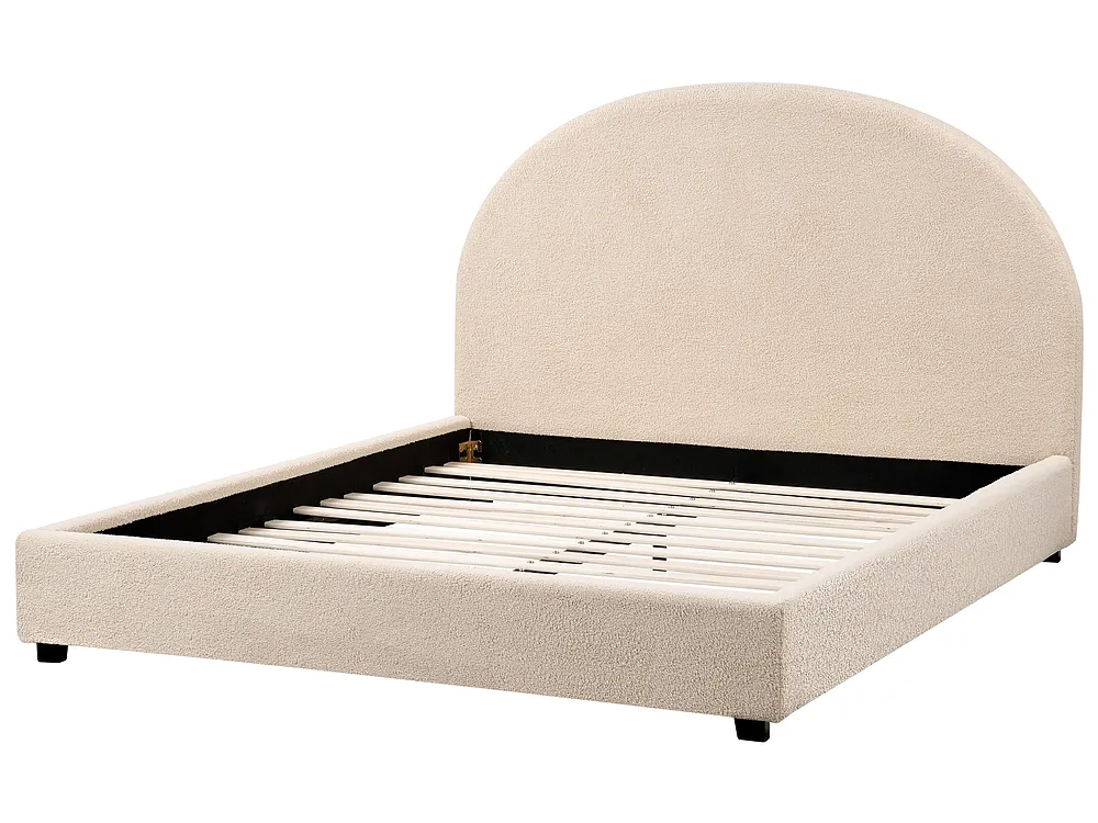 Säng med lamellram Bouclé VAUCLUSE 140 x 200 cm Beige_975997