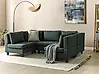 Modular U-Shape Sofa 5 Seater UNSTAD Fabric Dark Green
