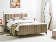 Bed Boucle LUNAN 140 x 200 cm (EU Double) Taupe_960869