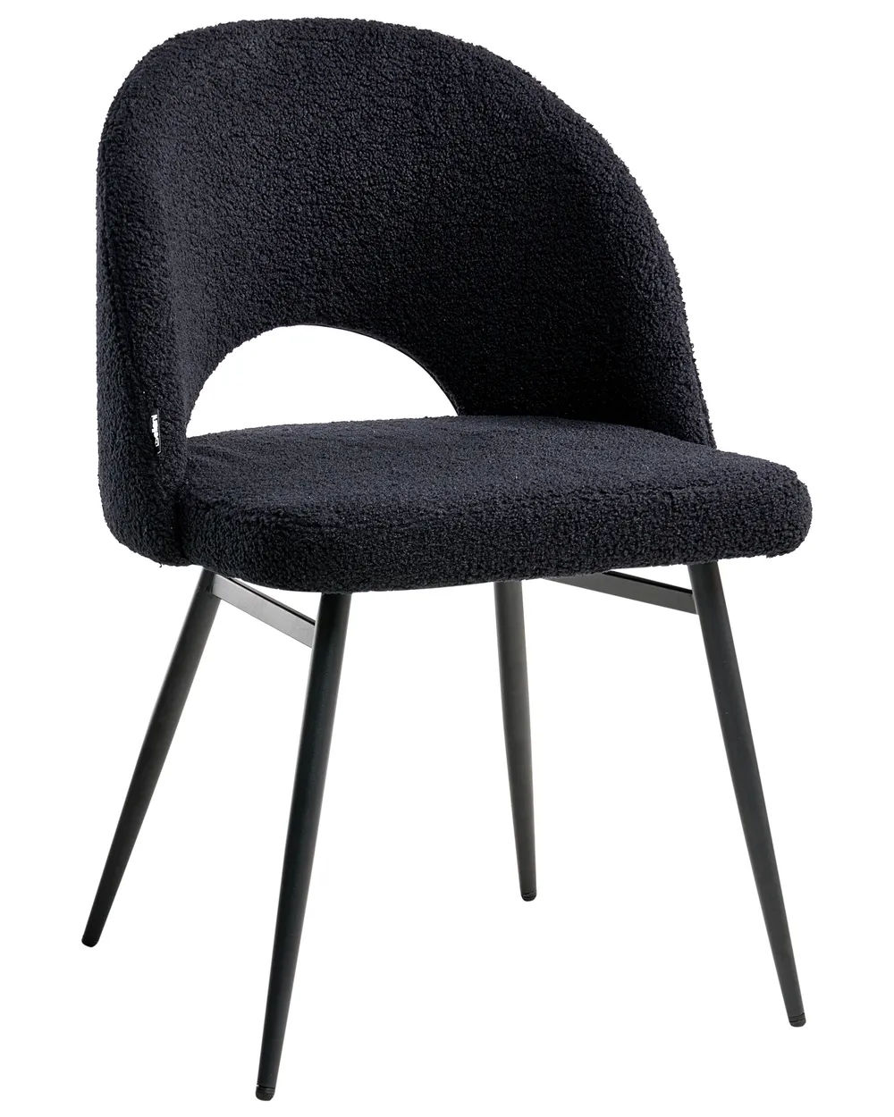 Set of 2 Dining Chairs ONAGA Boucle Black_1007377