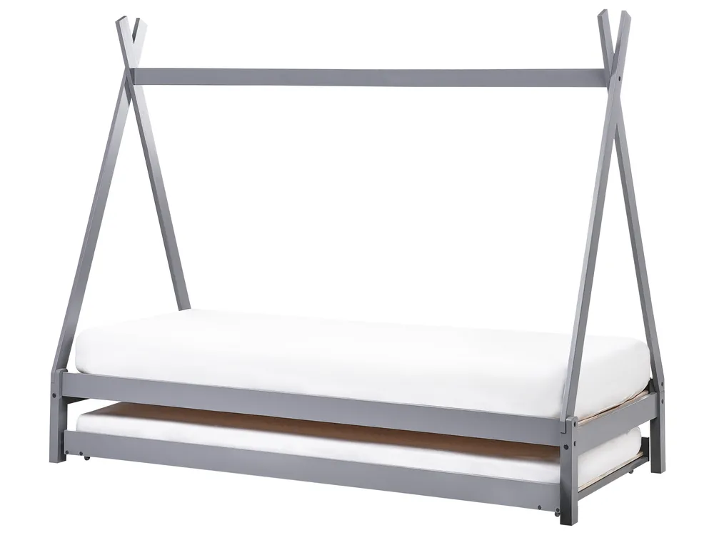 Kids Trundle Bed Pine Wood TALMONTIERS 90 x 200 cm (EU Single) Grey_964104