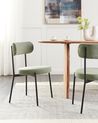 Set of 2 Dining Chairs ALLISON Boucle Light Green