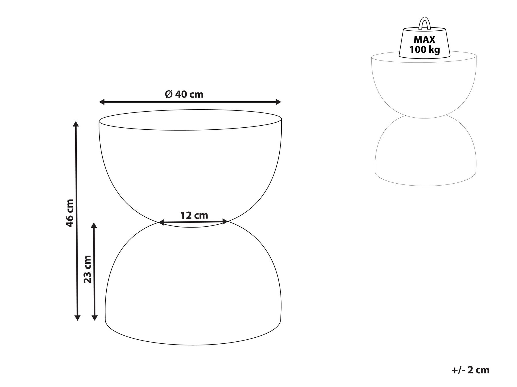 Side Table CAORIA 40 cm 40 cm Terrazzo Effect White_918800