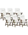 Set med 6 stolar med dynor AMANTEA PREMIUM Akaciaträ Off-White