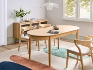 Extending Dining Table LARTO Light Ash Wood 180/220 cm 90 cm_992895
