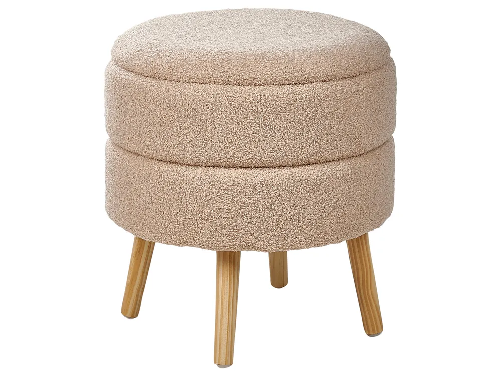 Storage Stool OKATON Boucle Beige_1023734