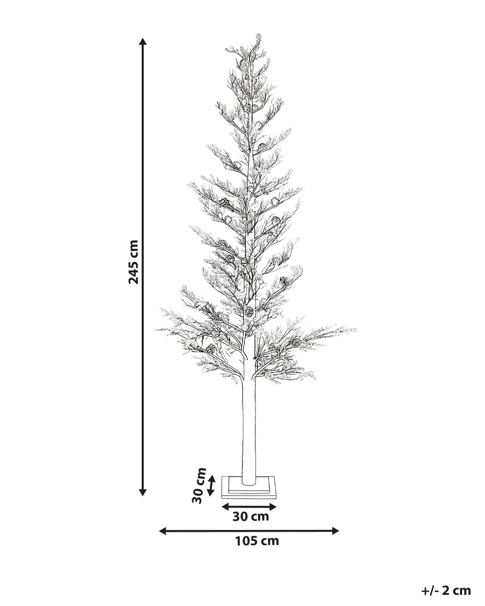 Outdoor Decoration LED GRENIVIK 245 cm Christmas Tree White_1025821