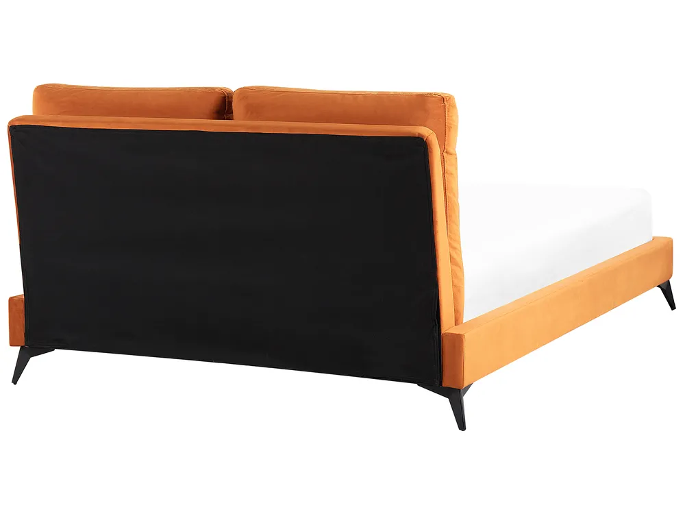 Sänky sametti MELLE 140 x 200 cm Oranssi_829877