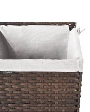 Laundry Basket with Lid MUCUBAJI Fabric Dark Brown 83 L_1063824