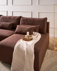 Modular Corner Sofa NERBO Boucle Brown Left Hand_1034367