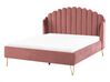 Bed Velvet AMBILLOU 140 x 200 cm (EU Double) Pink