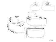 Garden Lounge Set with Table 2 Seater FABRO Modular Light Grey_830490