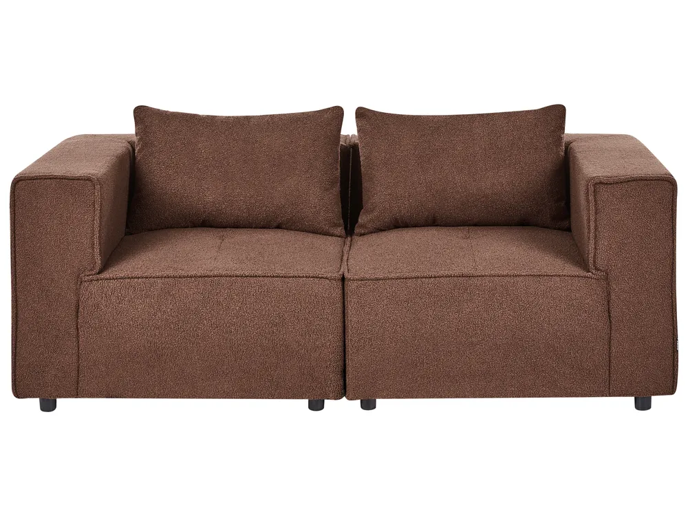 Modular Sofa 2 Seater AXEBO Boucle Brown_1075798