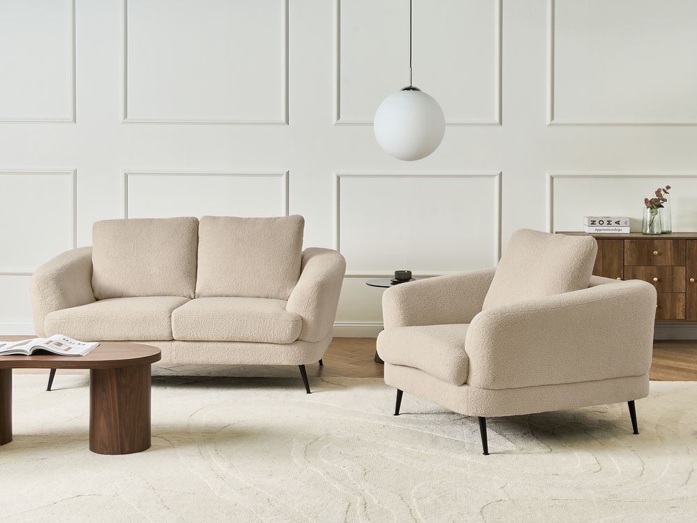 Soffgrupp 3-sits KJAER Bouclé Ljusbeige